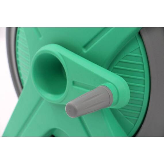 ​Tambur pentru furtun , din plastic si metal, portabil,montarea pe perete, 30 m furtun, 13 mm, cuple, verde - 6- Roveli