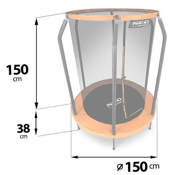 ​Trambulina de gradina , 6 stalpi fixati cu spuma, plasa interioara de protectie, inchisa cu fermoar, diametru 152 cm - 6- Roveli