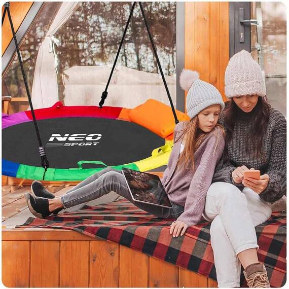 ​Leagan cuib , cadru otel, poliester Oxford 600D, forma rotunda, cu perna confortabila, greutate maxima 150 kg, 110 cm, multicolor - 7- Roveli