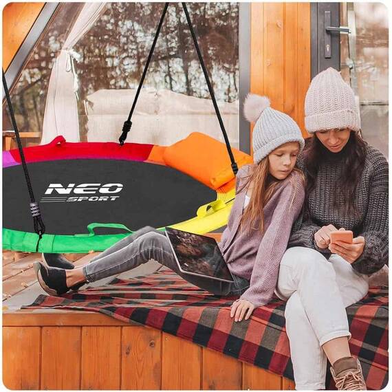 ​Leagan cuib , cadru otel, poliester Oxford 600D, forma rotunda, cu perna confortabila, greutate maxima 150 kg, 120 cm, multicolor - 7- Roveli