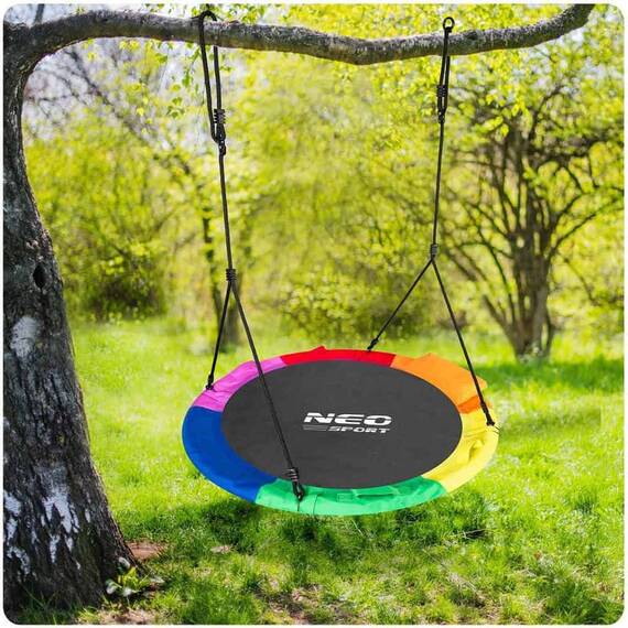 ​Leagan cuib , cadru otel, poliester Oxford 600D, forma rotunda, cu perna confortabila, greutate maxima 150 kg, 110 cm, multicolor - 8- Roveli