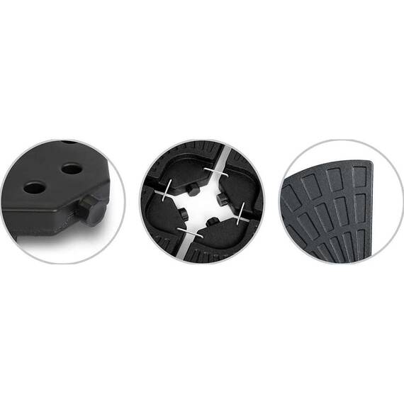 Baza pentru umbrela de gradina DacEnergy©, realizata din HDPE durabil, se umplute cu nisip sau apa, 4 bucati de carlige metalice, forma rotunda, 100 x 100 cm - 4- Roveli