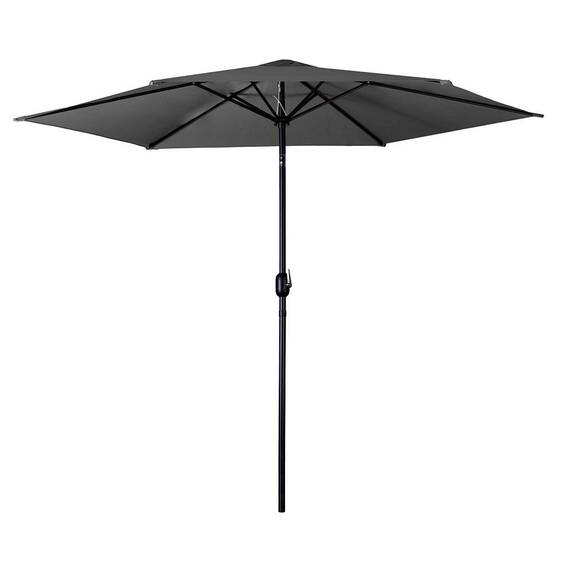 Umbrela de gradina pliabila, material durabil, poliester 160 g/m2, reglabila, 6 segmente, diametru 300 cm, grafit - - Roveli
