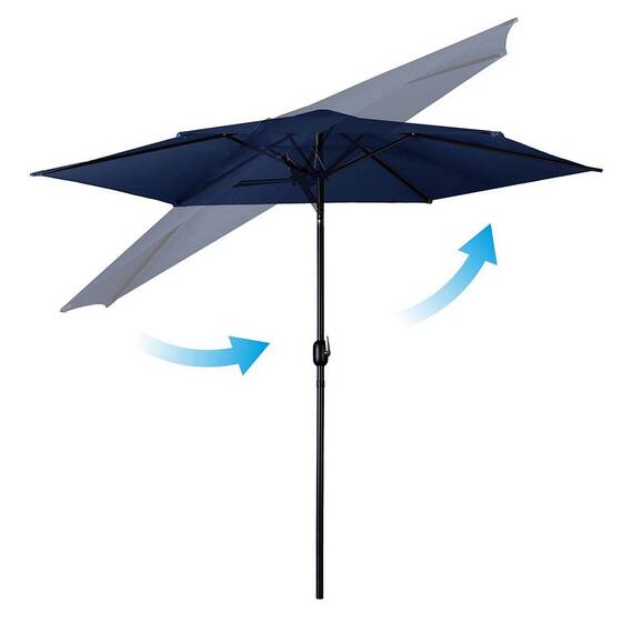 Umbrela de gradina pliabila, material durabil, poliester 160 g/m2, reglabila, 6 segmente, diametru 300 cm, bleumarin - 6- Roveli