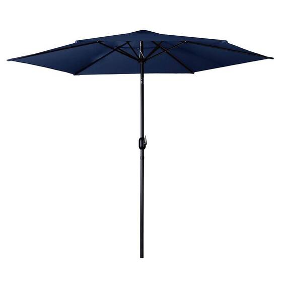 Umbrela de gradina pliabila, material durabil, poliester 160 g/m2, reglabila, 6 segmente, diametru 300 cm, bleumarin - - Roveli