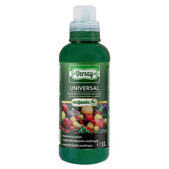 Ingrasamant organic universal Versay, crestere echilibrata, rezistenta ridicata la seceta / inghet, lichid, 1 L - - Roveli