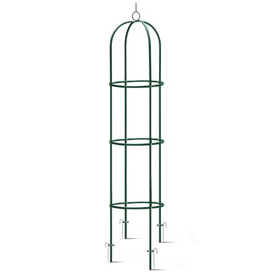 Suport metalic pentru gradina DacEnergy©, tip pergola, durabil, realizat din otel acoperit cu pulbere, inaltime 200 cm, latime 40 cm, verde inchis - - Roveli