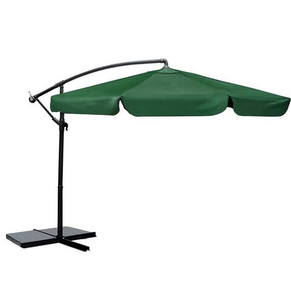 Umbrela de gradina, realizata din poliester 180 g/m2, pliabila, reglarea unghiului de inclinare si a inaltimii, diametru 350 cm, cu husa, verde - 5- Roveli