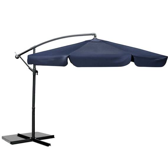 Umbrela de gradina, realizata din poliester 180 g/m2, pliabila, reglarea unghiului de inclinare si a inaltimii, diametru 350 cm, cu husa, bleumarin - 3- Roveli