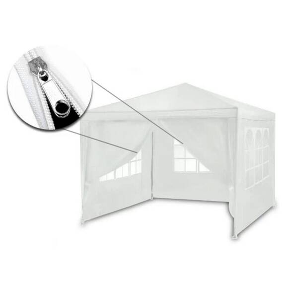 ​Pavilion de gradina, constructie durabila, material PE, rezistent la razele UV si ploaie, 4 pereti, 300 x 300 cm, alb - 3- Roveli