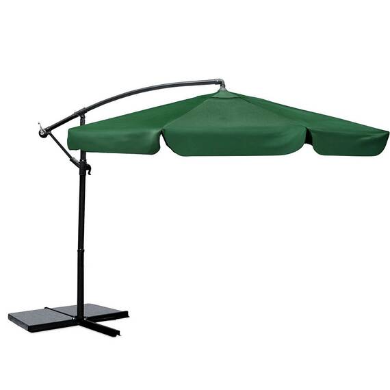 Umbrela de gradina, realizata din poliester 180 g/m2, pliabila, reglarea unghiului de inclinare si a inaltimii, diametru 350 cm, 8 segmente, cu husa, verde - 6- Roveli
