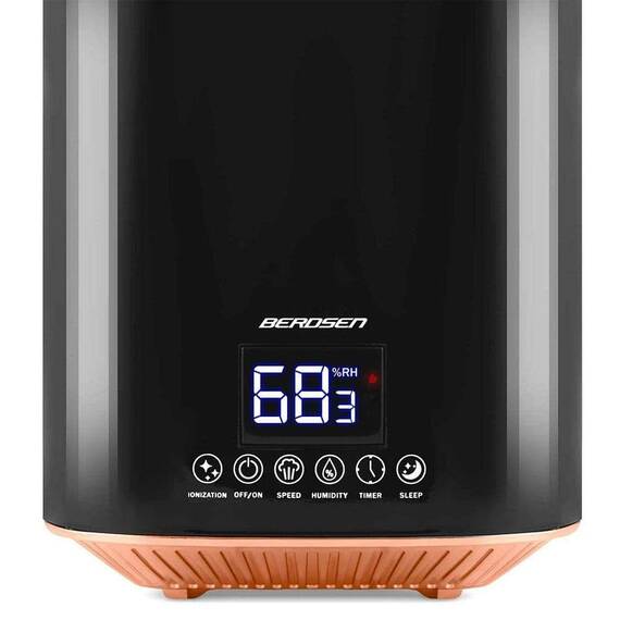 Umidificator de aer, functia de ionizare a aerului, de aromaterapie, ceata rece, oprire automata, rezervor 2,6 l, 250 ml/h, temporizator, higrostat si higrometru incorporabil, negru - 5- Roveli