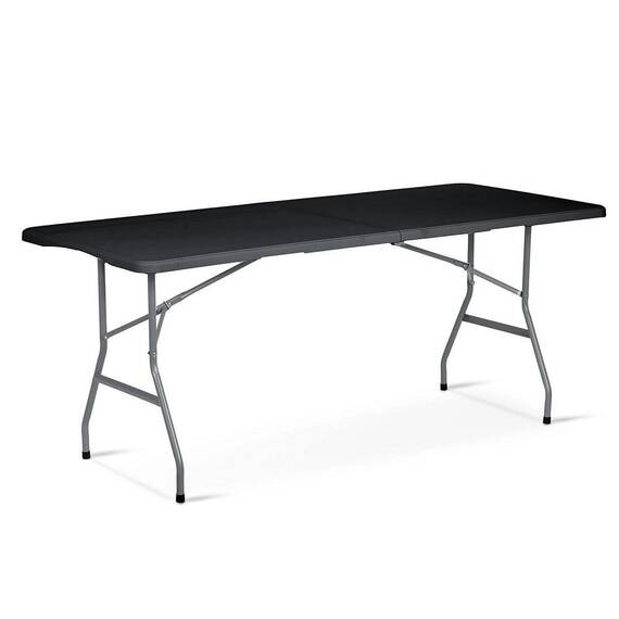 ​Masa de gradina pliabila, cadru durabil din otel, material PE si rezistent la UV, cu maner, 180 x 74 x 74 cm, negru - 5- Roveli