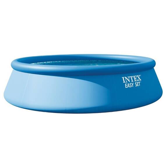 ​Piscina gonflabila, realizata din material PVC, forma rotunda, pompa pentru filtrare, scara, prelata si folie, 12430 litri, 457 x 107 cm, albastra - - Roveli
