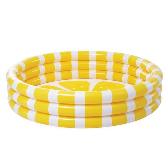 ​Piscina gonflabila pentru copii Intex Lemon, fabricata din PVC, design vesel, culori vibrante, 330 litri, 147 x 33 cm, alb si galben - - Roveli