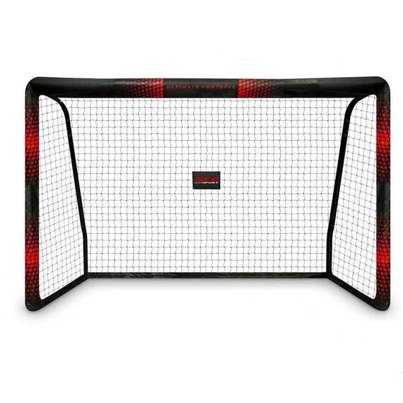 ​Poarta de fotbal Neo Sport, cadru stabil, din otel, plasa de polietilena, 300 x 200 x 120 cm, negru si rosu - - Roveli