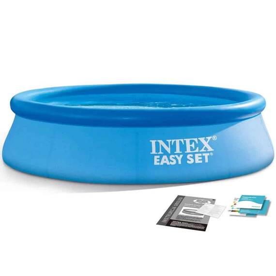 ​Piscina, realizata din material PVC durabil cu 3 straturi, capacitate 1942 l, kit de reparare, 244 x 61 cm, albastra - - Roveli