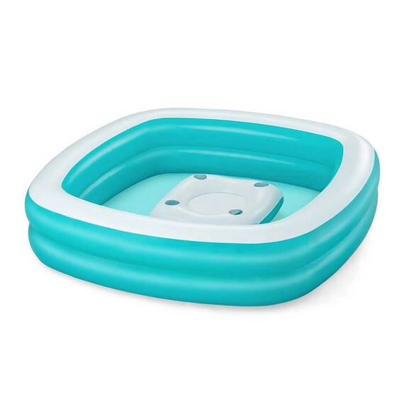​Piscina gonflabila Bestway, confectionata din vinil, capacitate 737 l, cu 4 suporturi pentru pahare, 218 x 218 x 48 cm, alb si verde - - Roveli