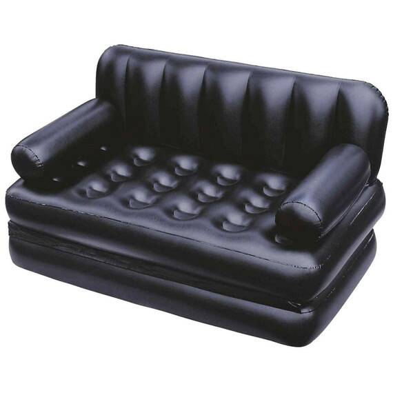 ​Canapea gonflabila Bestway, multifunctionala, 5-in-1, include pompa de aer, geanta de voiaj si banda de reparatii, pentru camping, 2 persoane, 188 x 152 x 64 cm - - Roveli