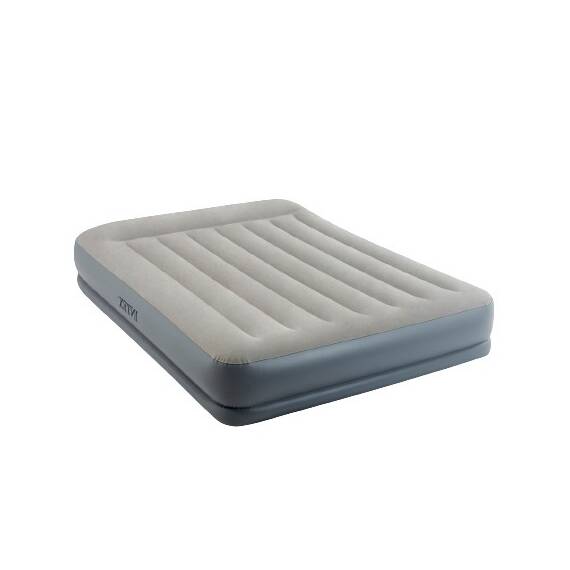 ​Saltea gonflabila Intex, confectionata din vinil, usor de curatat si de intretinut, pentru camping, 2 persoane, 203 x 152 x 30 cm, gri - - Roveli