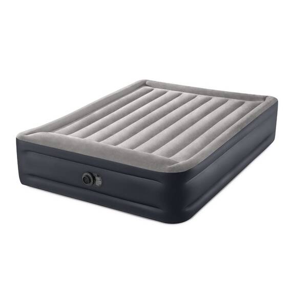 ​Saltea gonflabila Intex , confectionata vinyl si poliester, tehnologia Fiber-Tech, pompa electrica incorporata, 220 V CA, 2 persoane, 203 x 152 x 42 cm - - Roveli