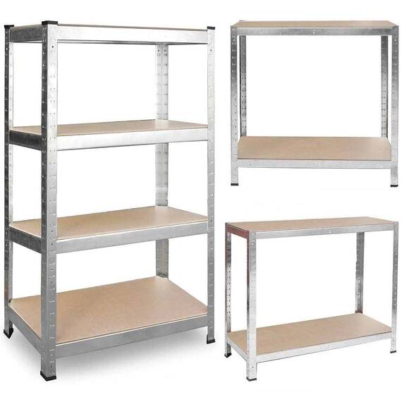 ​Raft metalic, realizat din MDF, 4 polite, capacitatea 135 kg polita, 540 kg total, 150 x 75 x 30 cm, gri - 2- Roveli