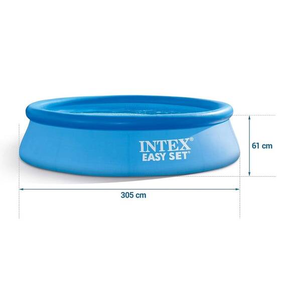 ​Piscina, realizata din material PVC durabil cu 3 straturi, capacitate 3077 l, kit de reparare, 305 x 61 cm, albastra - 2- Roveli