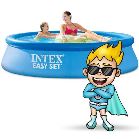 ​Piscina, realizata din material PVC durabil cu 3 straturi, capacitate 1942 l, kit de reparare, 244 x 61 cm, albastra - 2- Roveli