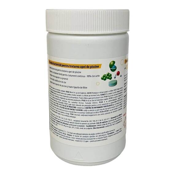 ​Clor Lent Tablete 200 g Geraniol Kloer, eficient impotriva bacteriilo, asigura un tratament continuu al apei, pentru apa piscina, 1 kg - 2- Roveli