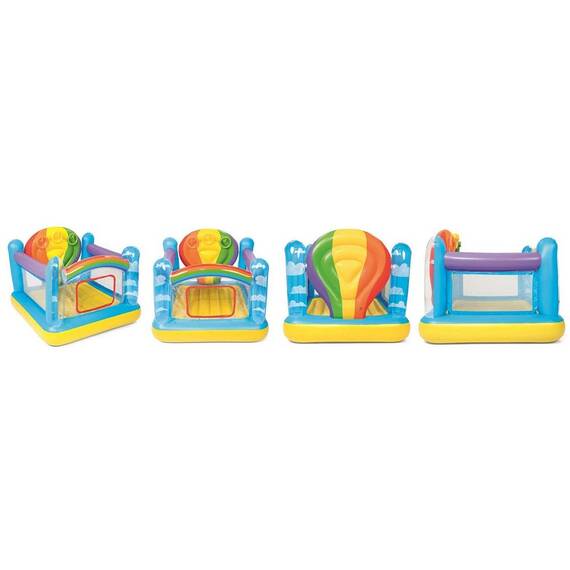 ​Trambulina gonflabila Bestway, confectionata din PVC, pereti laterali din plasa, cu 3 inele gonflabile, sarcina maxima 85 kg, 175 x 175 x 137 cm, colorata - 3- Roveli