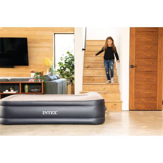 ​Saltea gonflabila Intex , confectionata vinyl si poliester, tehnologia Fiber-Tech, pompa electrica incorporata, 220 V CA, 2 persoane, 203 x 152 x 42 cm - 3- Roveli