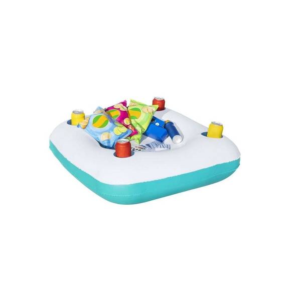 ​Piscina gonflabila Bestway, confectionata din vinil, capacitate 737 l, cu 4 suporturi pentru pahare, 218 x 218 x 48 cm, alb si verde - 4- Roveli