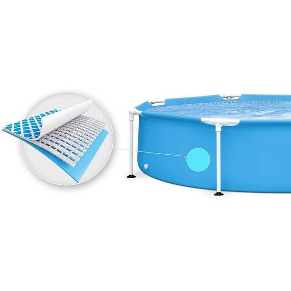 ​Piscina cu cadru, material PVC durabil cu 3 straturi, usor de asamblat, forma rotunda, capacitate 1828 l, 244 x 51 cm, albastra - 5- Roveli