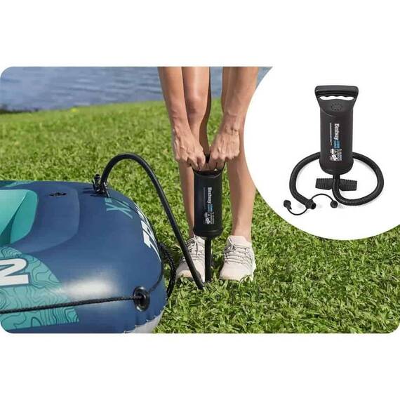 ​Barca gonflabila Bestway, 3 camere de aer, 2 adulti, 2 vasle din plastic, sarcina maxima 250 kg, pompa cu piston inclusa, 232 x 118 cm, albastra - 5- Roveli