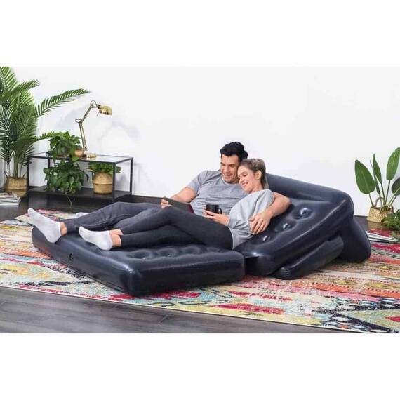 ​Canapea gonflabila Bestway, multifunctionala, 5-in-1, include pompa de aer, geanta de voiaj si banda de reparatii, pentru camping, 2 persoane, 188 x 152 x 64 cm - 5- Roveli