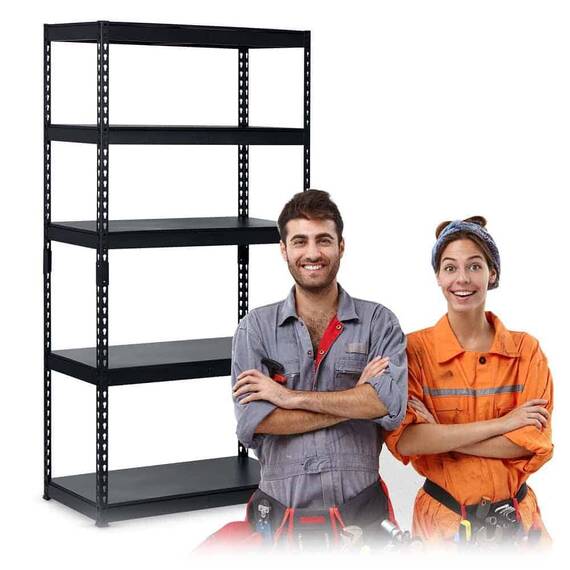 ​Raft metalic, realizat din placi MDF, profile metalice zincate, margini rotunjite, 5 rafturi, sarcina totala maxima 1325 kg, 183 x 90 x 45 cm, negru - 5- Roveli
