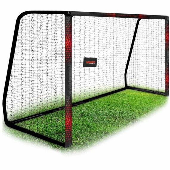 ​Poarta de fotbal Neo Sport, cadru stabil, din otel, plasa de polietilena, 300 x 200 x 120 cm, negru si rosu - 6- Roveli