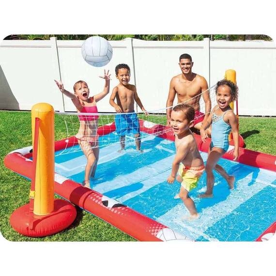 ​Centru de joaca Intex, confectionat din vinil, arena sportiva, set de baseball, 3 mingi - volei, fotbal si baseball, peste 3 ani, 325 x 267 x 102 cm - 7- Roveli