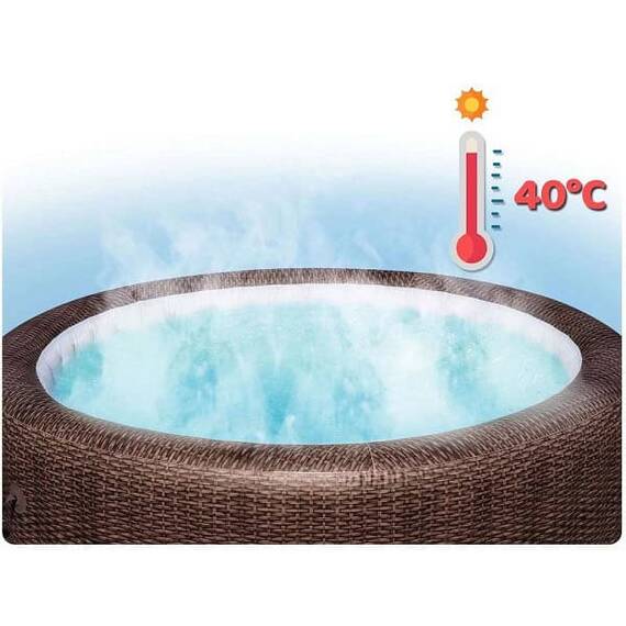 ​Piscina gonflabila, jacuzzi, Lay-Z Bali Brown Bestway, pompa de filtrare incorporata, prelata, 7 persoane, apa incalzita la 40°, sistem inovator AirJet™, panou de control si aplicatie, 1260 l, 216 x 216 x 71 cm - 7- Roveli