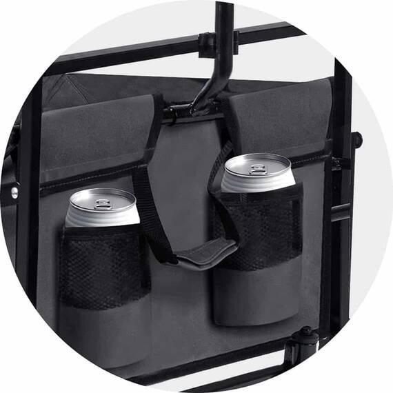 ​Carucior de transport, material cadru din otel, pliabil, baldachin reglabil pe inaltime, cos suplimentar, mic, capacitate de incarcare 90 kg, 94 x 67 x 49 cm, gri si negru - 10- Roveli