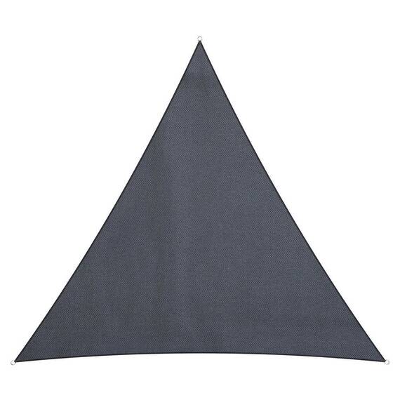 ​Panza parasolar, pentru terasa, balcon, gradina, material PE tesut dens de 180 g/m², rezistent la apa, cu 3 snururi de prindere, forma triunghiulara, 400 x 400 x 400 cm, gri - - Roveli