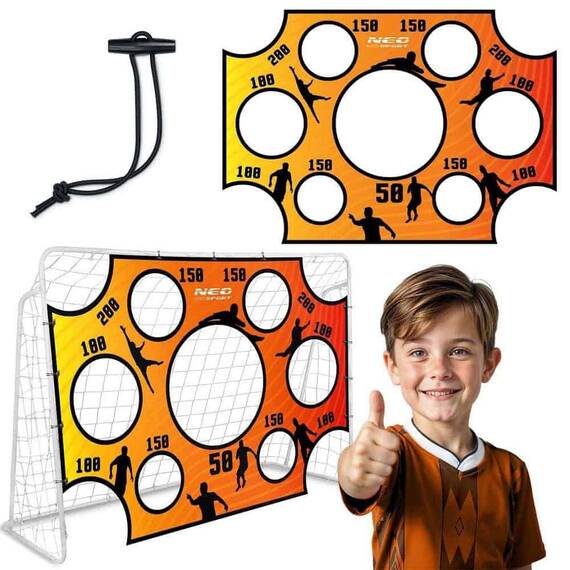 ​Covoras tinta pentru poarta de fotbal cu puncte, cu imprimare de inalta calitate, asamblare usoara, cu elemente de prindere incluse, 215 x 150 cm, portocaliu - 2- Roveli