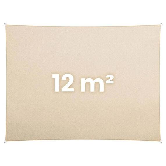 Panza parasolar, pentru terasa, balcon, gradina, material PE tesut dens de 180 g/m², rezistent la apa, cu 4 snururi de prindere, forma dreptunghiulara, 400 x 300 cm, bej - 6- Roveli