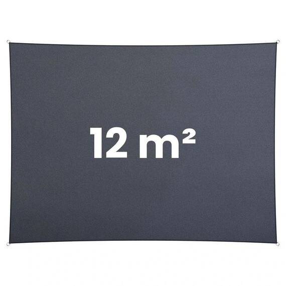 Panza parasolar, pentru terasa, balcon, gradina, material PE tesut dens de 180 g/m², rezistent la apa, cu 4 snururi de prindere, forma dreptunghiulara, 400 x 300 cm, gri - 8- Roveli