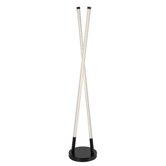 ​Lampadar LED, realizat din metal, abajur din acril, comutator on/off, 28 W, 3050 lm, lumina calda, 1150 x220 x220 mm, IP20, negru mat si alb - - Roveli