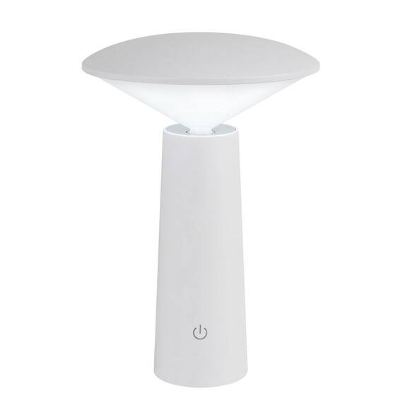 ​Veioza LED pentru exterior, realizata din plastic, abajur in forma de diamant, lumina calda, neutra, rece, bateria integrata de 3.7 V 2000 mAh, cablu USB-C, 3 W, alb - - Roveli