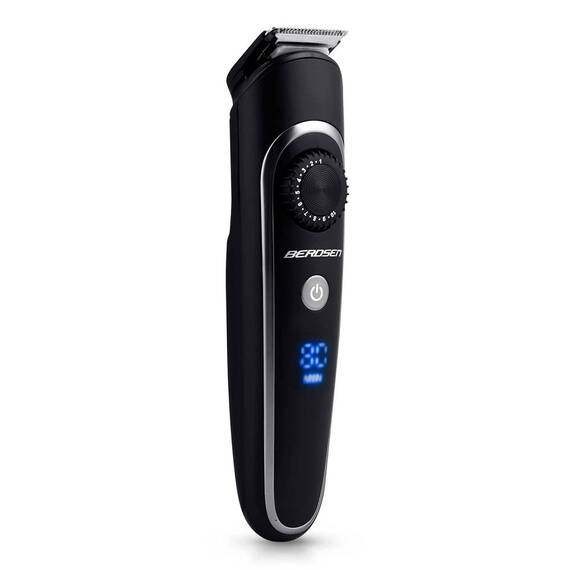 ​Aparat de tuns, cu lama de otel, functia Travel Lock, 10 viteze de rotatie, 6 capete functionale si 7 accesorii pieptene, Li-Ion 3.7V 800mAh, afisaj LCD, timp de functionare 1,5 ore, 5 W, negru - - Roveli
