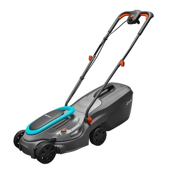 ​Masina electrica de tuns iarba Gardena, lama DuraEdge, maner ErgoTec, latime taiere 32 cm, roti de deplasare, 1200 W, capacitate sac colector 30 l - - Roveli