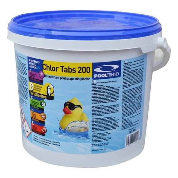 ​Clor maxi tablete, pentru piscina, tratarea apei biocid, dezinfectant, 5 kg - - Roveli