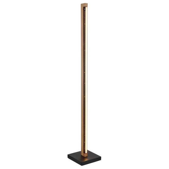 ​Lampadar LED, structura din metal, abajur din plastic, LED incorporat cu o putere de 23.5W, 520 lm, lumina calda, 1130 x 180 mm, IP20, negru mat si aspect lemn - 2- Roveli